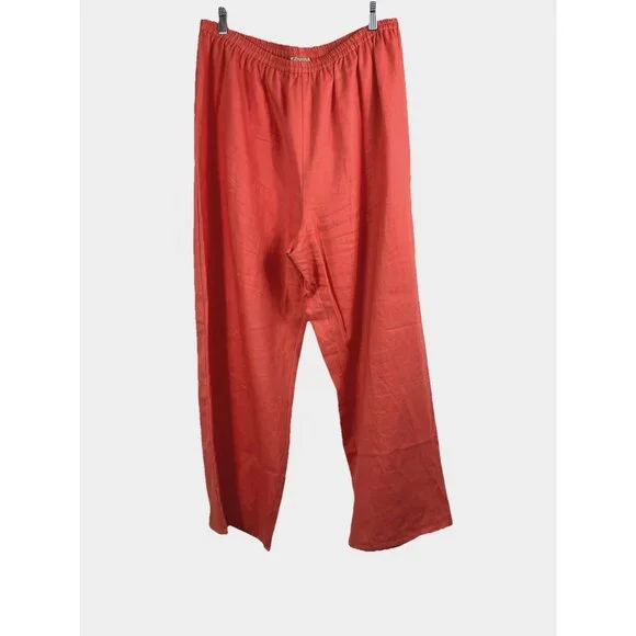 Os Zonda Nellis silk and linen Coral summer 3 piece set tunic tank pants - Picture 4 of 10